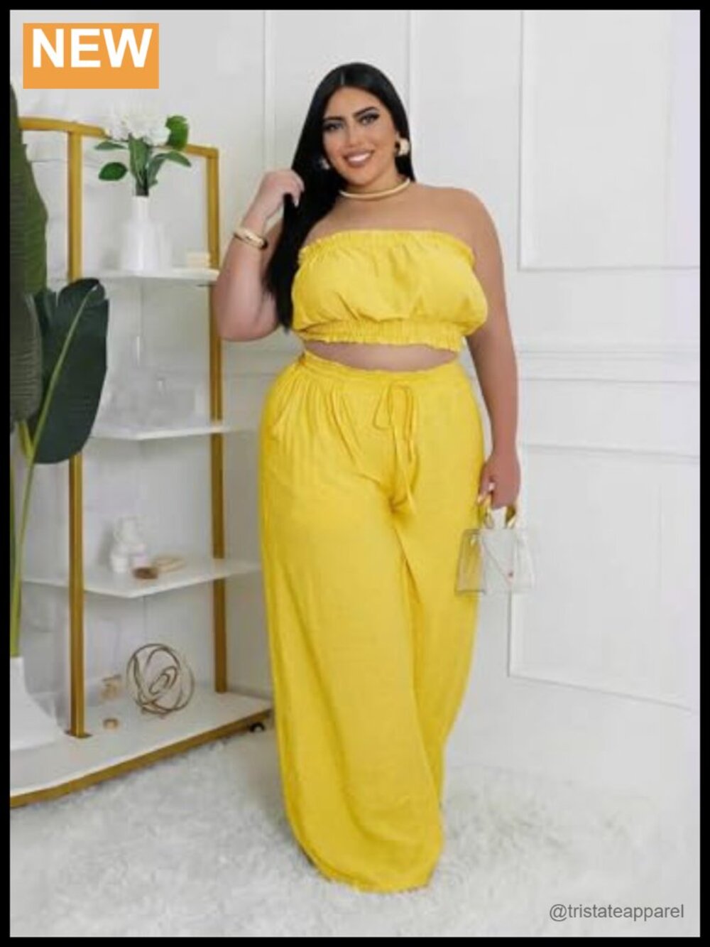 Two Piece Set Sleeveless Crop Top Wide Leg Pants Summer Beach - Picture 4 of 6